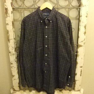 RALPH LAUREN BLAKE MEN L/S PLAID SHIRT-LARGE